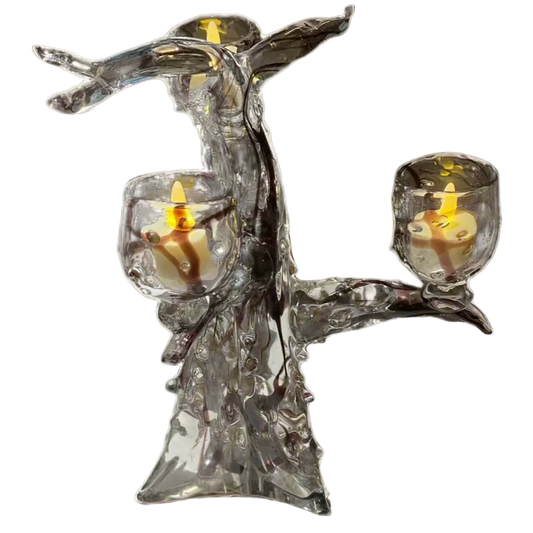 Transparant Black Murano Glass Candelabra by Aristide Najean